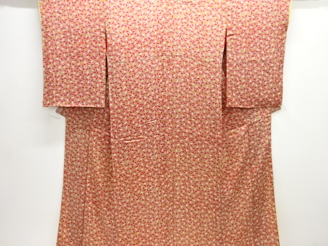 アンティーク　紋錦紗地紙模様着物